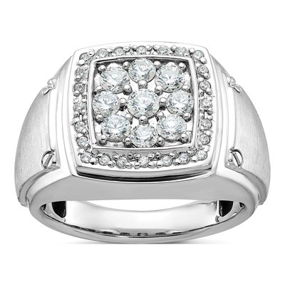 Men's 14K White Gold 1 ct tw Diamond Halo Ring