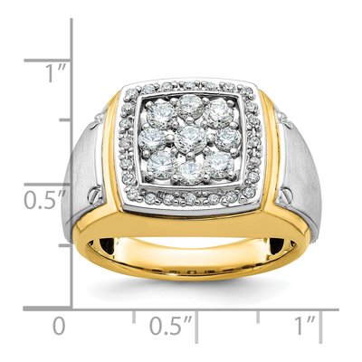 Men's 14K Two-Tone Gold Diamond Halo Ring Mounting – view 3
