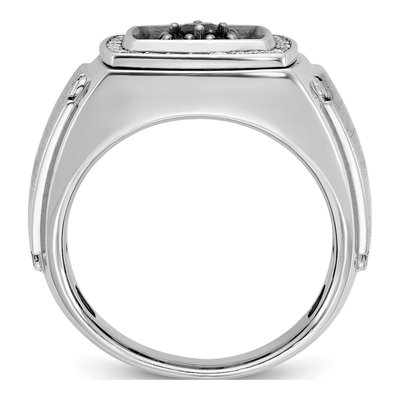 Men's 14K White Gold Black Diamond Ring Mounting – view 2
