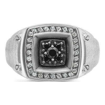 Men's 14K White Gold Black Diamond Ring Mounting – view 6