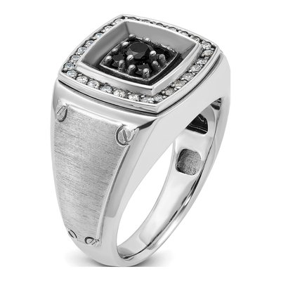 Men's 14K White Gold Black Diamond Ring Mounting – view 8