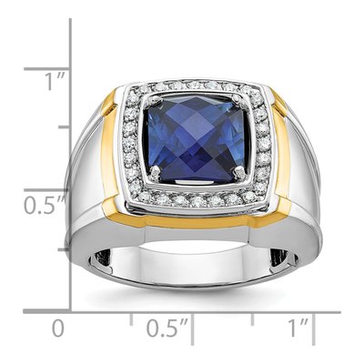 Men's 14K Two-Tone Gold Diamond Sapphire Ring Mounting – view 3