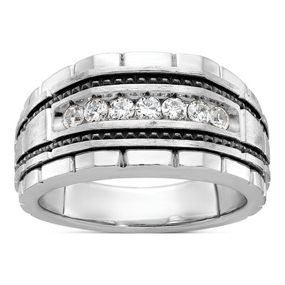 Men's 14K White Gold Diamond Ring Mounting