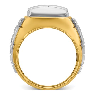 Men's 14K Two-Tone Gold 3-Row Diamond Cluster Ring Mounting – view 2