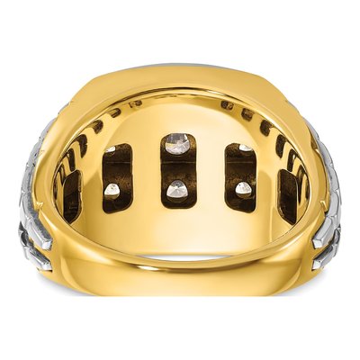 Men's 14K Two-Tone Gold 3-Row Diamond Cluster Ring Mounting – view 7