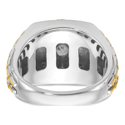 Men's 10K Two-Tone Gold Textured Ring Mounting – view 5
