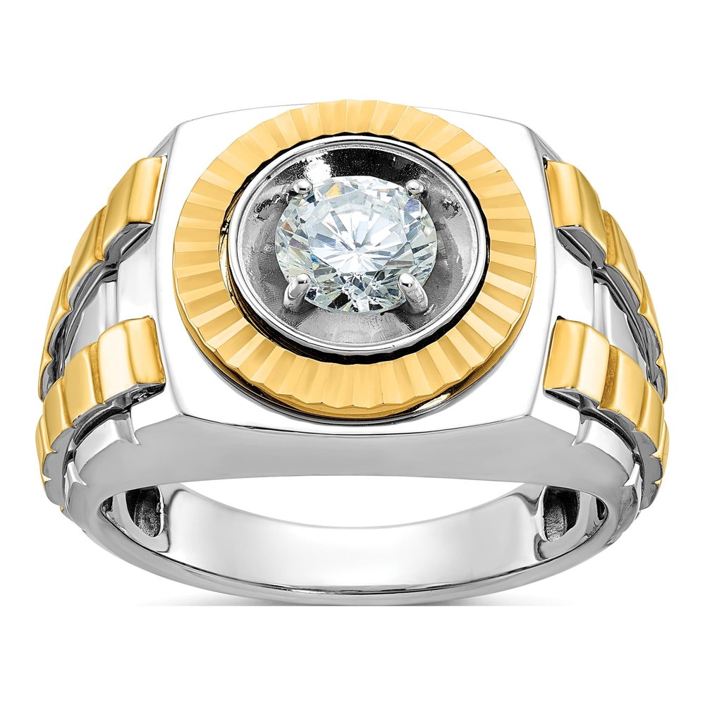 Men's 10K Two-Tone Gold Textured Ring Mounting