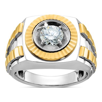 Men's 10K Two-Tone Gold Textured Ring Mounting