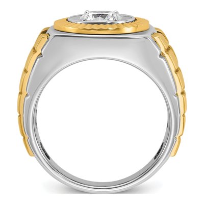 Men's 14K Two-Tone Gold Textured Ring Mounting – view 2