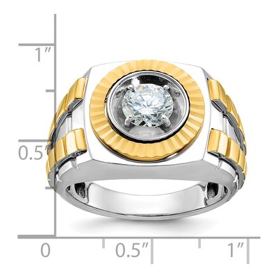 Men's 14K Two-Tone Gold Textured Ring Mounting – view 3