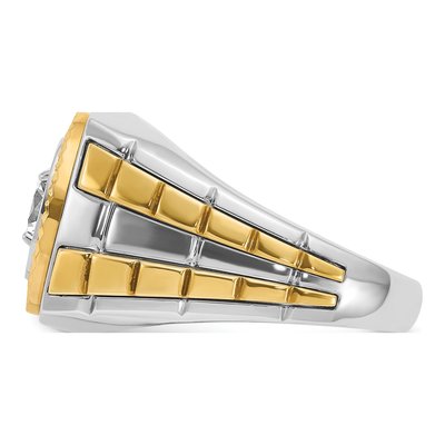 Men's 14K Two-Tone Gold Textured Ring Mounting – view 5