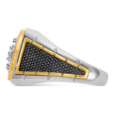Men's 10K Two-Tone Gold 1 ct tw Diamond Cluster Ring – view 5