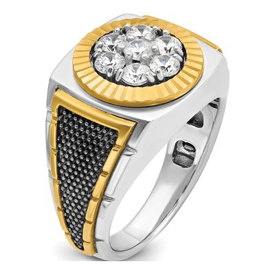 Men's 10K Two-Tone Gold 1 ct tw Diamond Cluster Ring – view 8