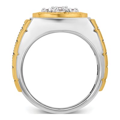 Men's 14K Two-Tone Gold Diamond Round Cluster Ring Mounting – view 2
