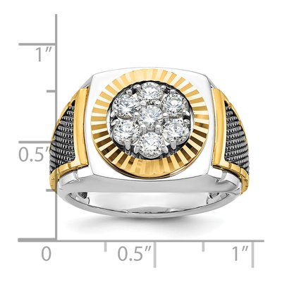 Men's 14K Two-Tone Gold Diamond Round Cluster Ring Mounting – view 3