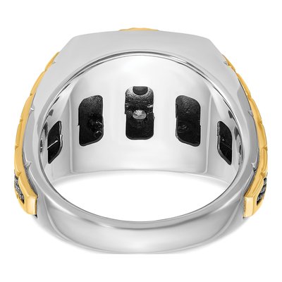 Men's 14K Two-Tone Gold Diamond Round Cluster Ring Mounting – view 7