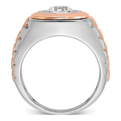 Men's 14K Two-Tone Gold Solitaire Ring Mounting – view 2