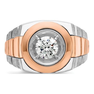 Men's 14K Two-Tone Gold Solitaire Ring Mounting – view 6