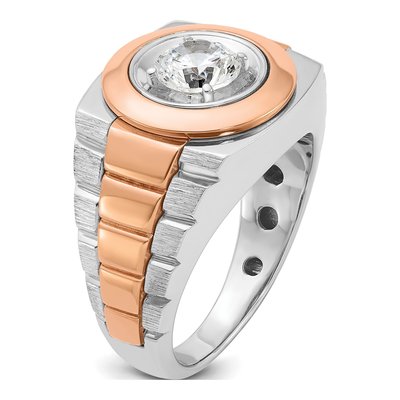Men's 14K Two-Tone Gold Solitaire Ring Mounting – view 8