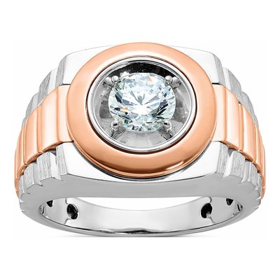 Men's 14K Two-Tone Gold Solitaire Ring Mounting