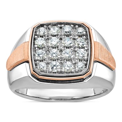 Men's 14K Two-Tone Gold Cluster Ring Mounting