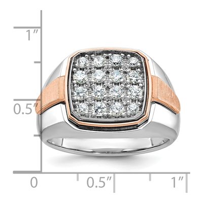 Men's 14K Two-Tone Gold 1 ct tw Diamond Cluster Ring – view 3