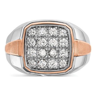 Men's 14K Two-Tone Gold 1 ct tw Diamond Cluster Ring – view 6