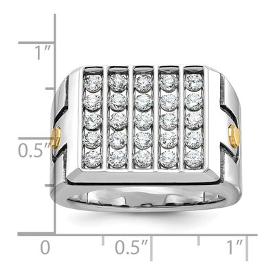 Men's 14K Two-Tone Gold Diamond Cluster Ring Mounting – view 3