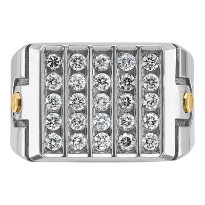 Men's 14K Two-Tone Gold Diamond Cluster Ring Mounting – view 6