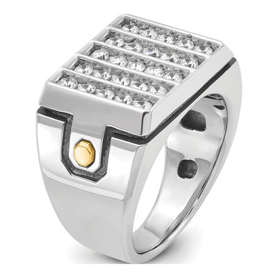 Men's 14K Two-Tone Gold Diamond Cluster Ring Mounting – view 8