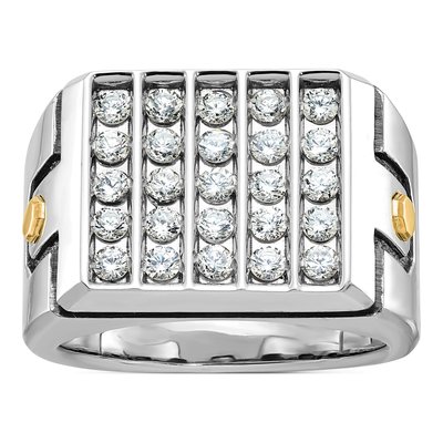 Men's 14K Two-Tone Gold Diamond Cluster Ring Mounting