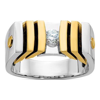 Men's 14K Two-Tone Gold Diamond Ring Mounting