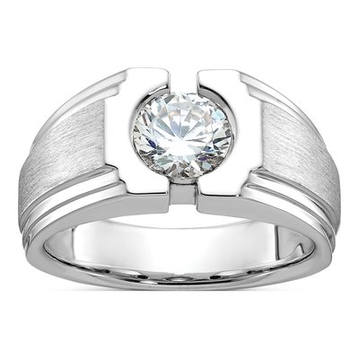 Men's 14K White Gold Diamond Ring Mounting