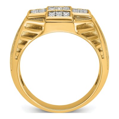 Men's 10K Yellow Gold Diamond Cross Ring Mounting – view 2
