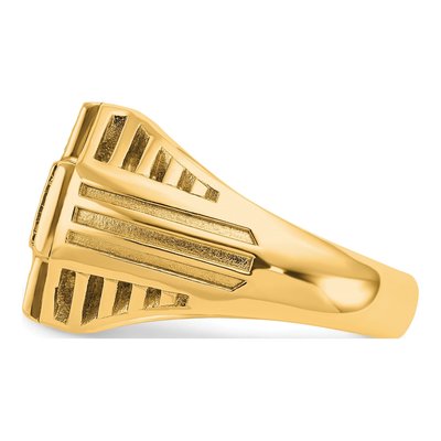 Men's 10K Yellow Gold Diamond Cross Ring Mounting – view 3