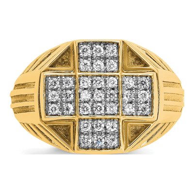 Men's 10K Yellow Gold Diamond Cross Ring Mounting – view 4