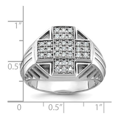 Men's 10K Yellow Gold Diamond Cross Ring Mounting – view 8