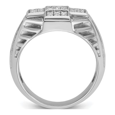 Men's 14K White Gold Diamond Cross Ring Mounting – view 2