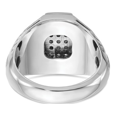Men's 14K White Gold Diamond Cross Ring Mounting – view 7