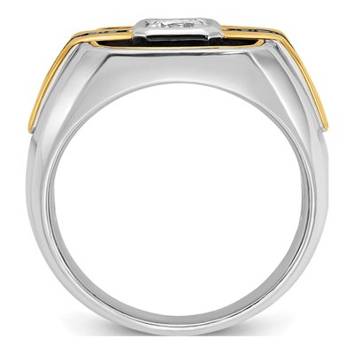 Men's 14K Two-Tone Gold 1/4 ct tw Black Diamond Ring – view 2