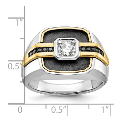 Men's 14K Two-Tone Gold 1/4 ct tw Black Diamond Ring – view 3