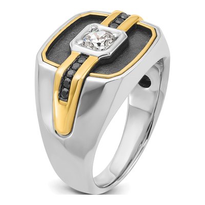 Men's 14K Two-Tone Gold 1/4 ct tw Black Diamond Ring – view 8