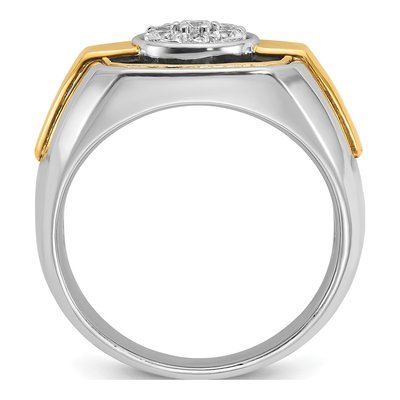 Men's 14K Two-Tone Gold Diamond Cluster Ring Mounting – view 2