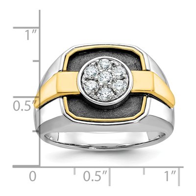 Men's 14K Two-Tone Gold Diamond Cluster Ring Mounting – view 3