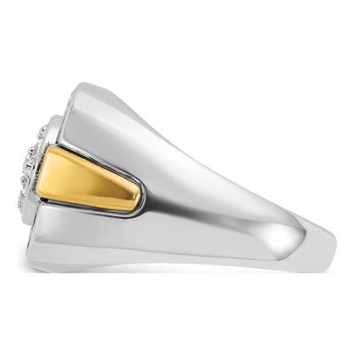 Men's 14K Two-Tone Gold Diamond Cluster Ring Mounting – view 5