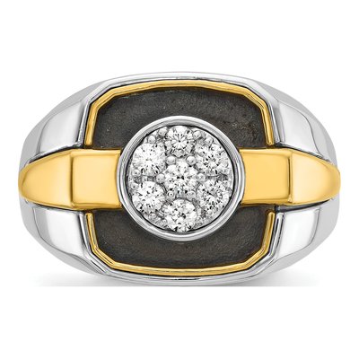 Men's 14K Two-Tone Gold Diamond Cluster Ring Mounting – view 6