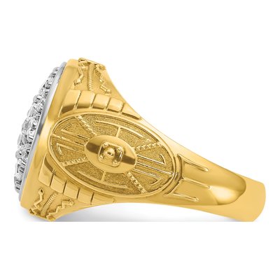 Men's 10K Two-Tone Gold Oval Cluster Ring Mounting – view 5