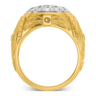 Men's 10K Two-Tone Gold 1 5/8 ct tw Diamond Cluster Ring – view 2