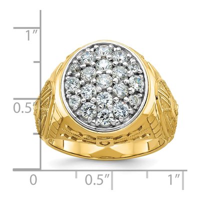Men's 10K Two-Tone Gold 1 5/8 ct tw Diamond Cluster Ring – view 3