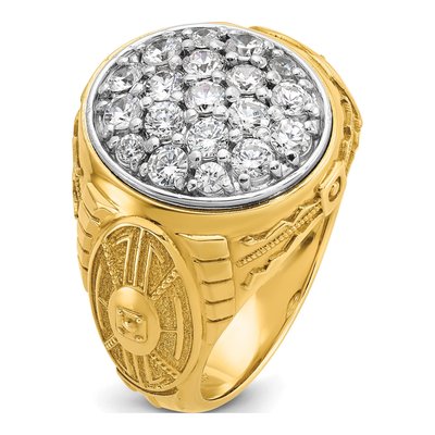 Men's 14K Two-Tone Gold Diamond Oval Cluster Ring Mounting – view 8